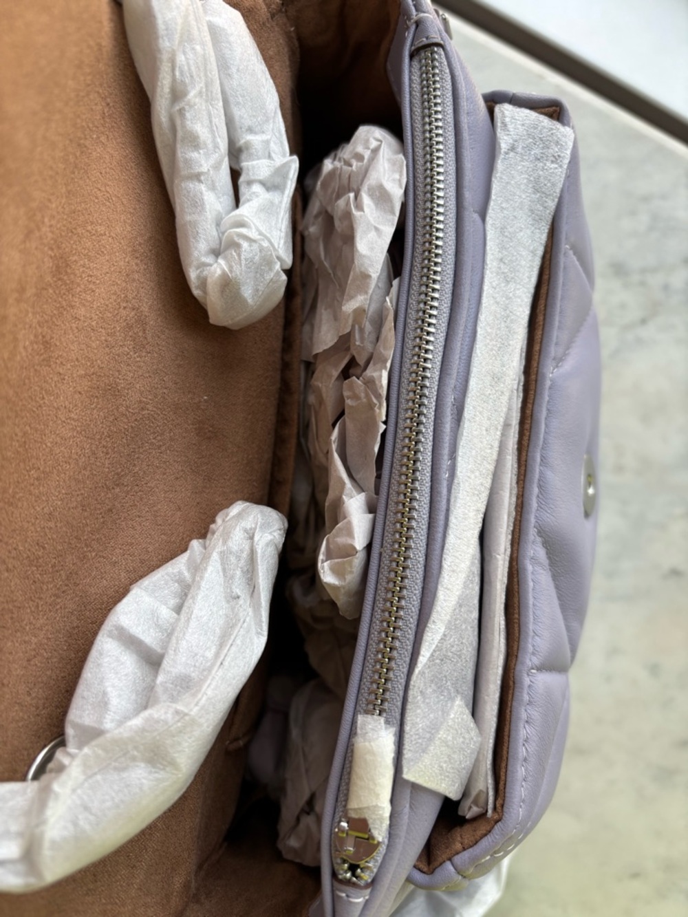 Coach Quilted Shoulder Bag in Lavender Purple with Silver Hardware - Picture 5 of 13